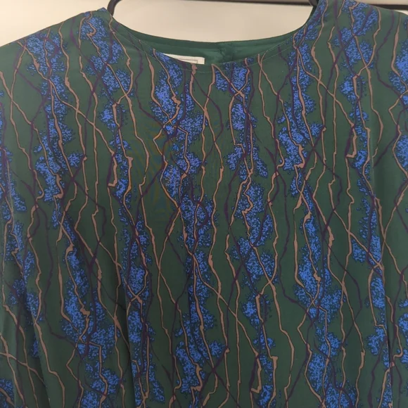 Vintage Green and Blue Silk Dress - Picture 3 of 7